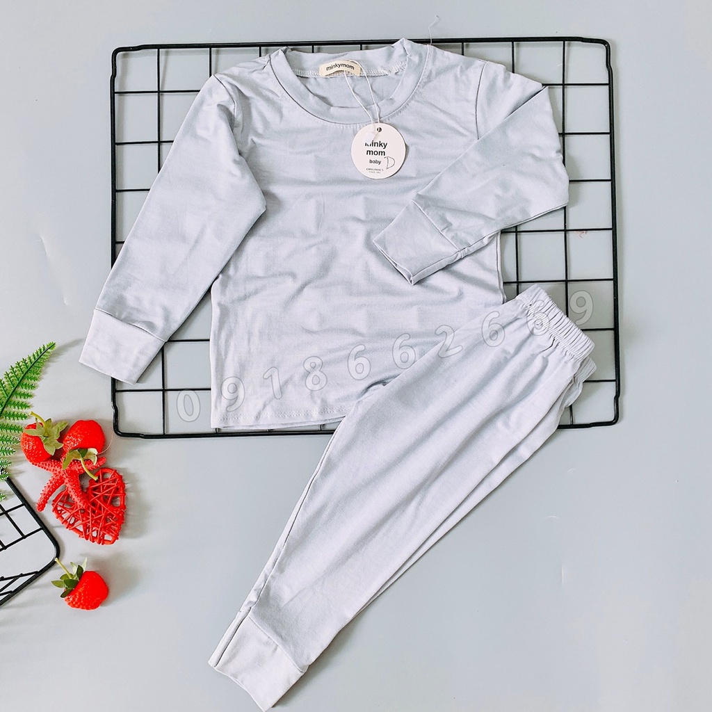 Bộ dài tay Minkymom-PeeKaBoo chất cotton lạnh co giãn 4 chiều cho bé Trai, bé Gái