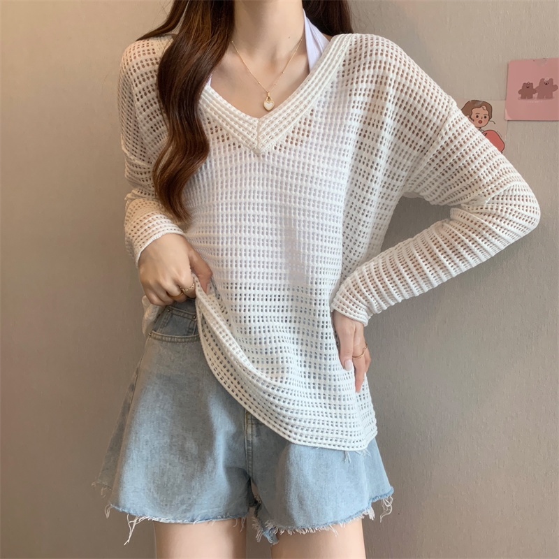 Áo Nữ Tay Dài Cổ Chữ V Thời Trang Quyến Rũ