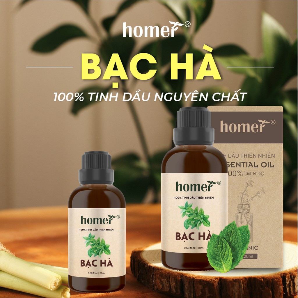 Tinh dầu Bạc Hà Ấn Homer 20ml 100ml - Peppermint Essential Oil