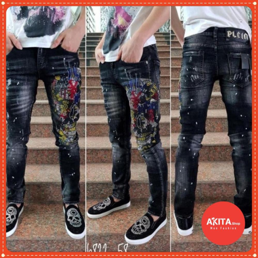 🌸 Real | ĐẲNG CẤP |_ QUẦN BÒ ĐÍNH ĐÁ ĐẦU LÂU MÀU ĐEN ỐNG CÔN -- Siêu Đẹp M09 🥑 ⚡ : * : New 🌸 > *