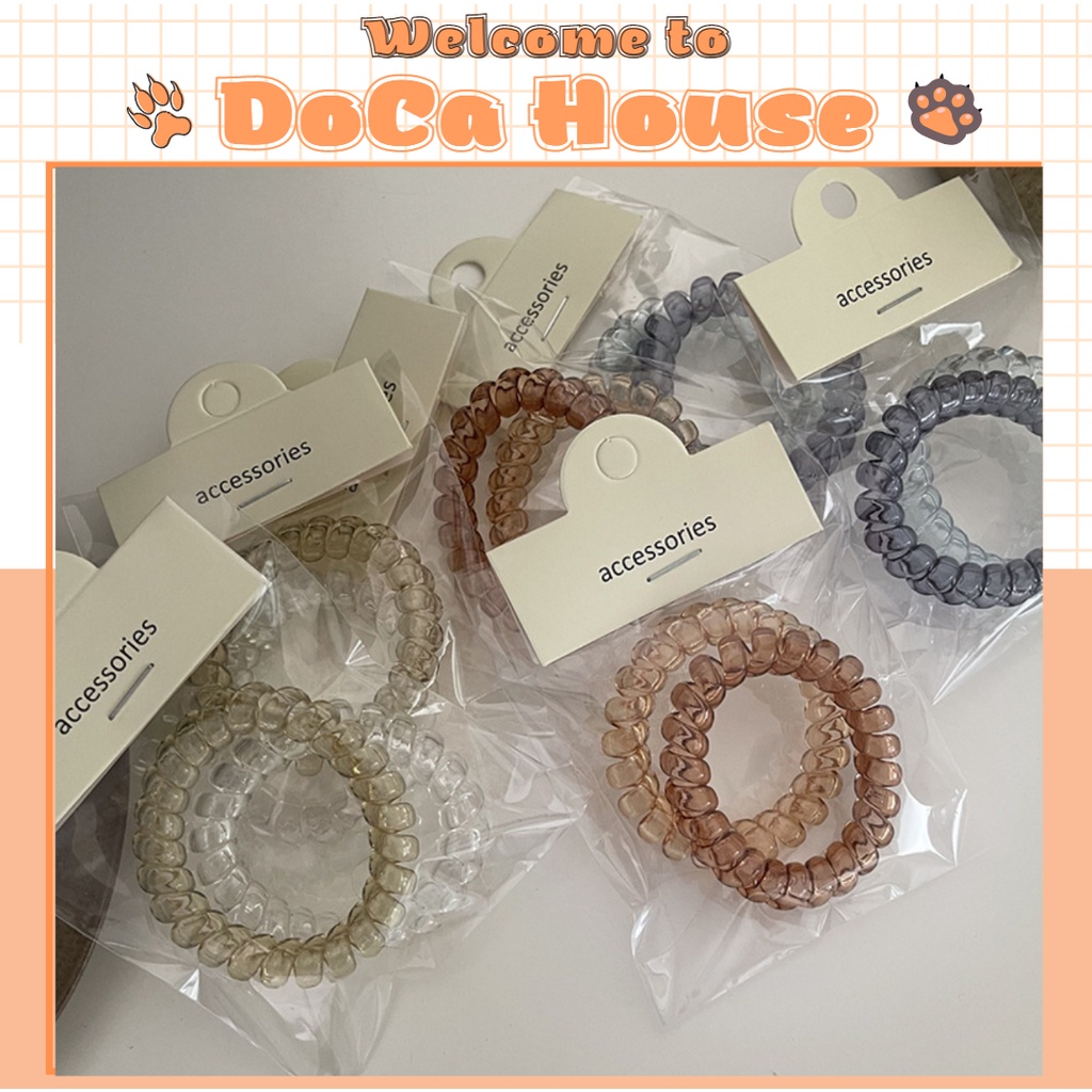 Set 2 dây chun xoắn buộc tóc phong cách Hàn Quốc dễ thương - DOCA