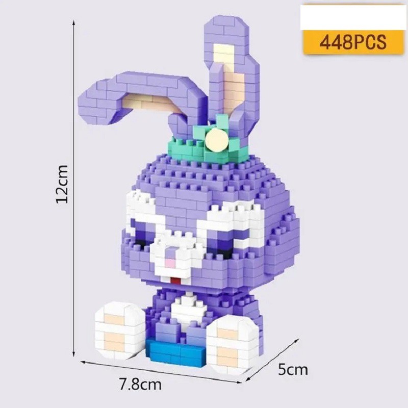 Lego nano 3D mô hình lắp ghép đồ chơi xếp hình thỏ, gấu dễ thương, logo sáng tạo trẻ em, quà tặng sinh nhật bạn trai gái