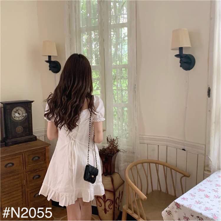 [ ẢNH THẬT TRẢI SÀN ] ĐẦM TRẮNG DÁNG XÒE NHẸ ĐUÔI CÁ NHÚN NGỰC KÈM DÂY ĐAN SAU LƯNG ÔM THEO CƠ THỂ - YOUNG DRESS | BigBuy360 - bigbuy360.vn