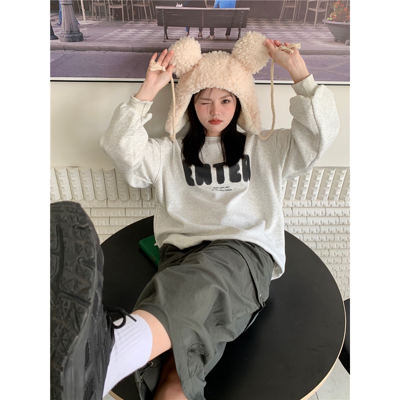 Áo Nỉ Nữ Dài Tay Cổ Tròn Form Rộng Màu Sắc Đa Dạng Thời Trang