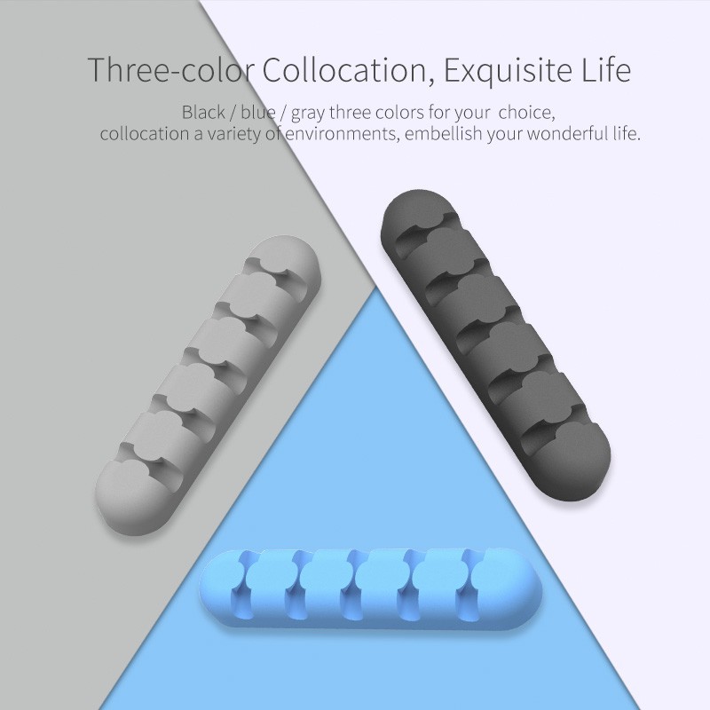 Dụng cụ giữ cố định dây cáp các loại để bàn bằng silicone tiện dụng