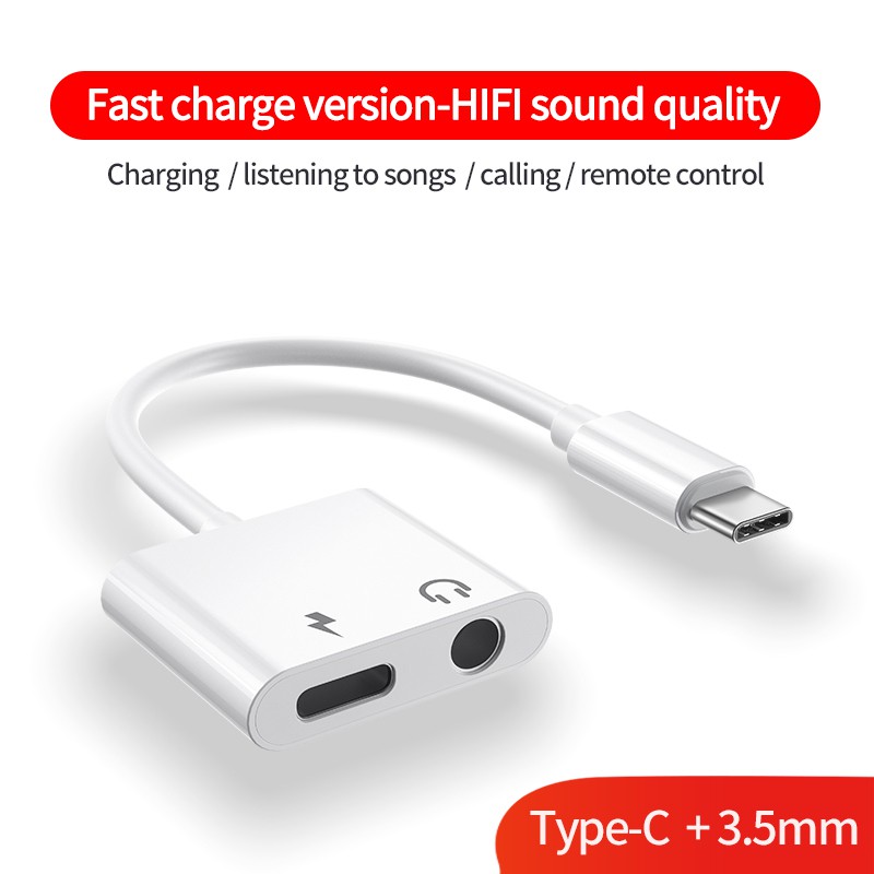 Bộ Chuyển Đổi Tai Nghe Joyroom Type C Sang 3.5mm Aux + Pd 3.5mm Cho Xiaomi Huawei Samsung