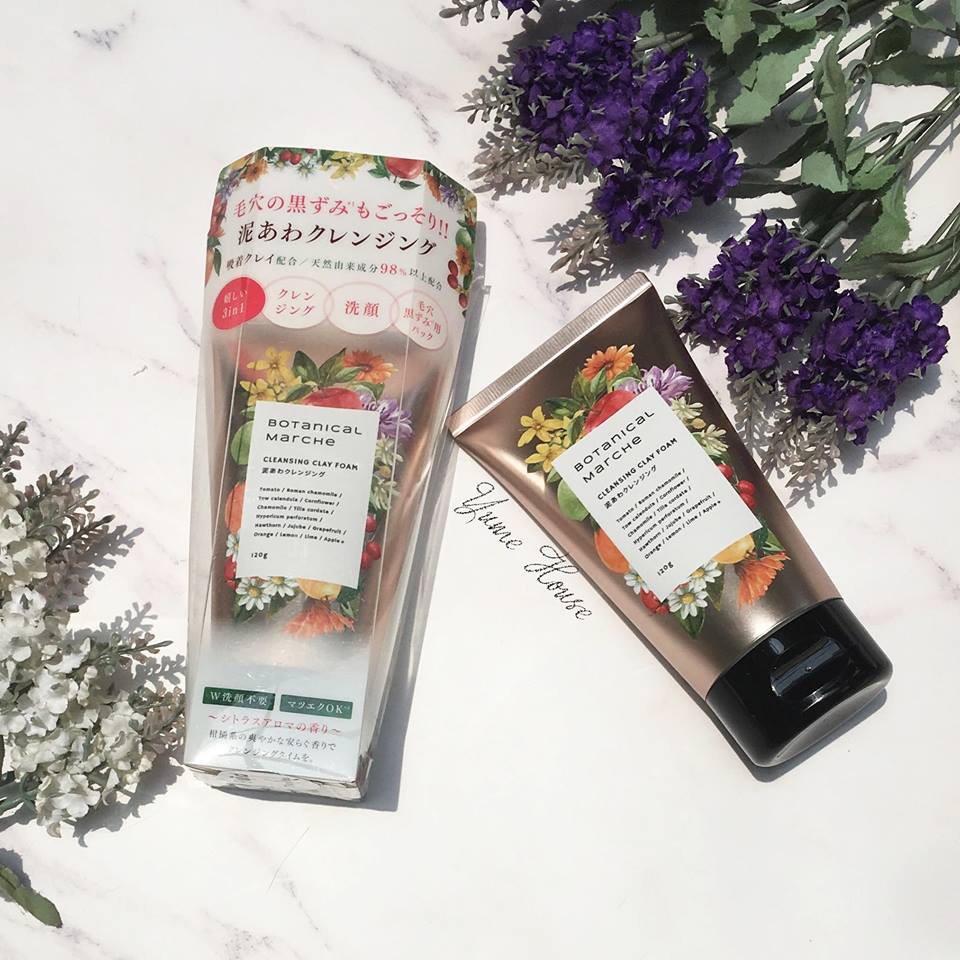 Sữa Rửa Mặt Đất Sét BOTANICAL MARCHE Làm Sạch Sâu Lỗ Chân Lông Nội Địa Nhật Bản 120g - SAKUKO