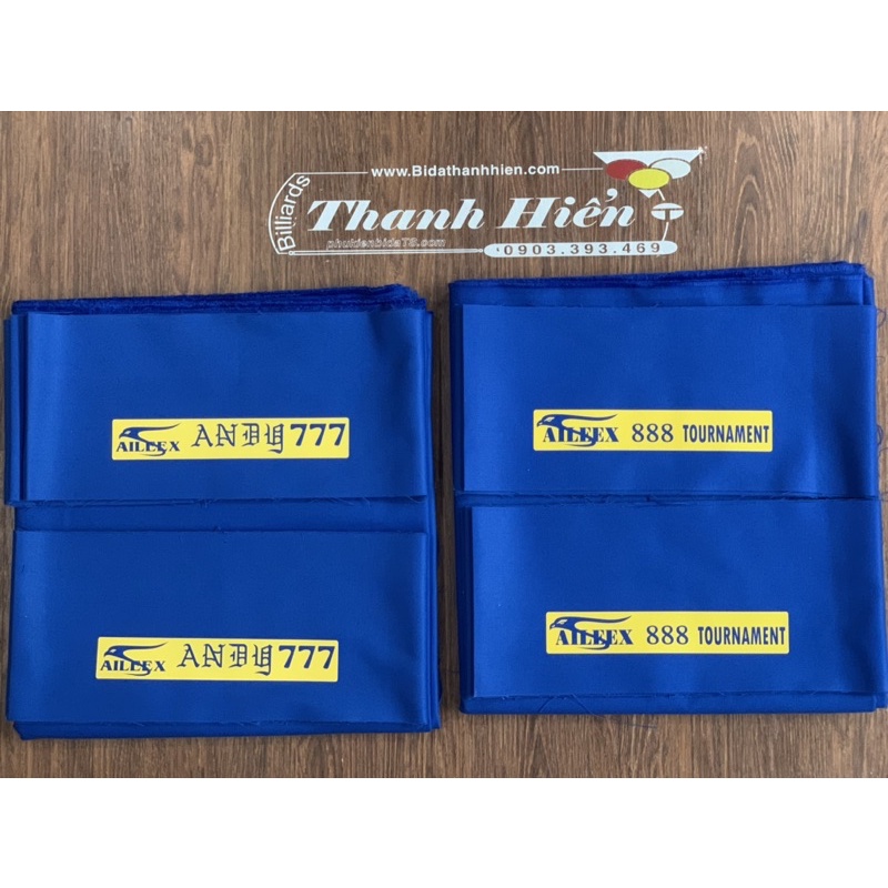 VẢI (NỈ) BI-A (BIDA) AILEEX 888,  ANDY 7777 CHỮ IN THƯỜNG GIÁ RẺ