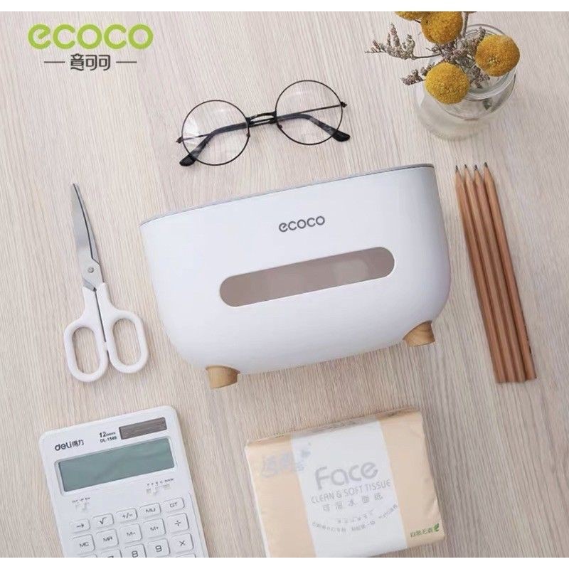 Hộp để giấy ăn, hộp để đồ đa năng Ecoco 4 chân Kích thước: 20.5 * 11.5 * 15.5cm (dài x rộng x cao).