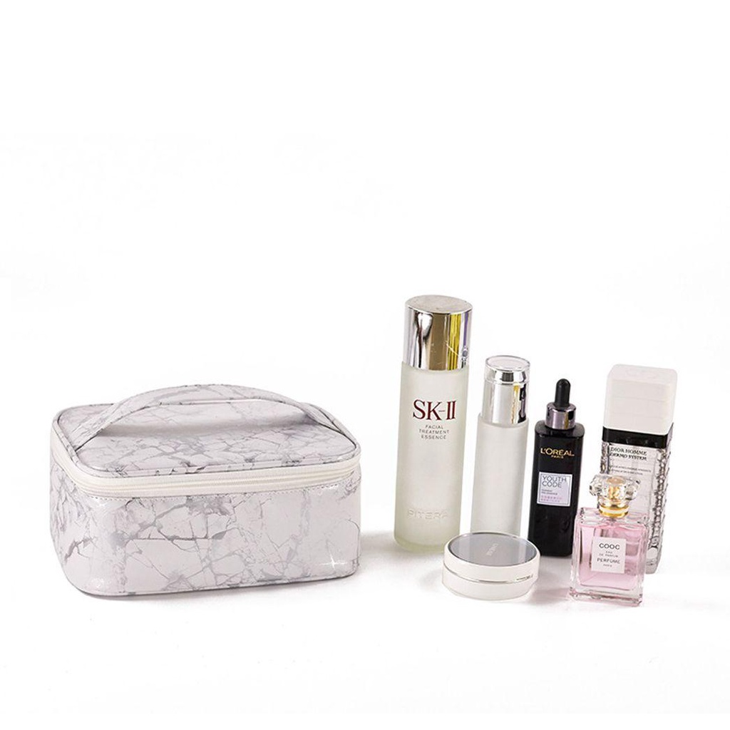 OCEANMAP Túi Đựng Mỹ Phẩm Sức Chứa Lớn Họa Tiết Vân Đá Cẩm Thạch Dành Cho Nữ