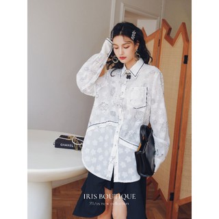 [Hàng sẵn] Iris Boutique IS022 White Astro - Áo sơ mi