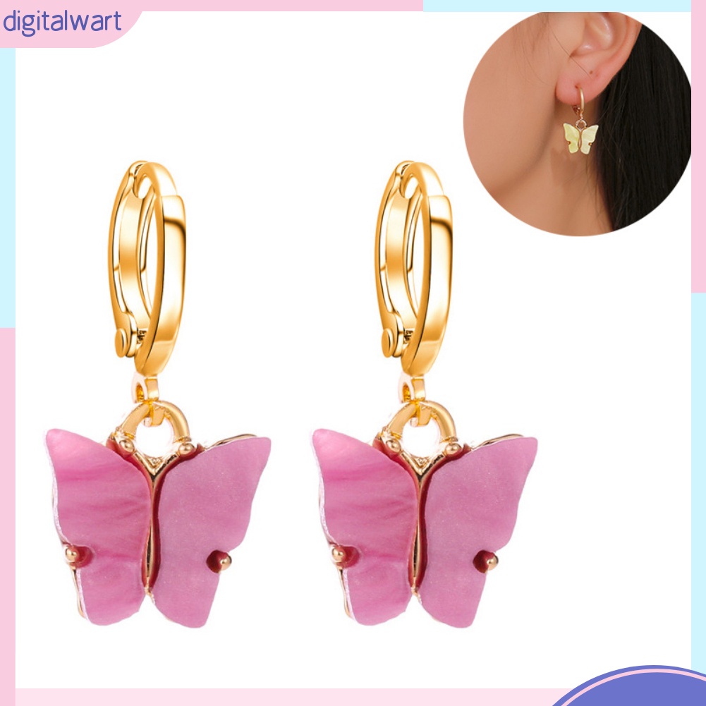 Bông Tai Hình Bướm Bằng Acrylic Màu Sắc Ngọt Ngào Dành Cho Nữ