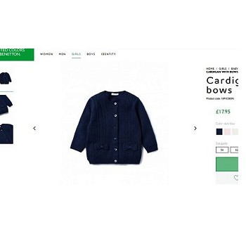 Áo khoác len cardigan Benetton xuất dư