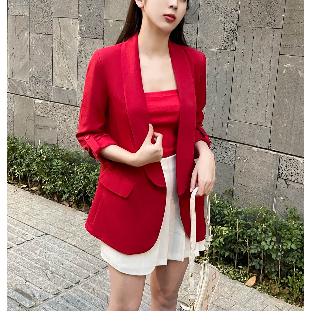 Áo blazer nữ 2 lớp công sở PEACH&BANANA, thiết kế thanh lịch, trẻ trung, chất liệu tuytsi mềm VDW1172 | BigBuy360 - bigbuy360.vn