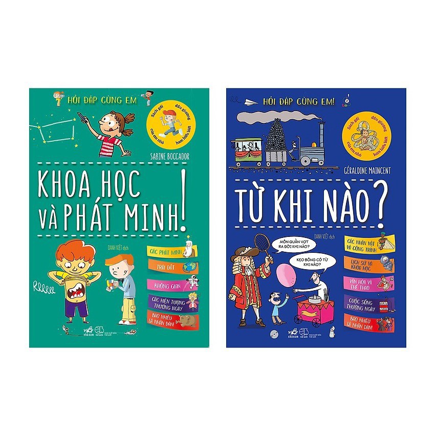 Sách - Combo 2 cuốn Hỏi Đáp Cùng Em - Từ Khi Nào, Khoa Học Và Phát Minh (Tặng Bookmark) Gigabook