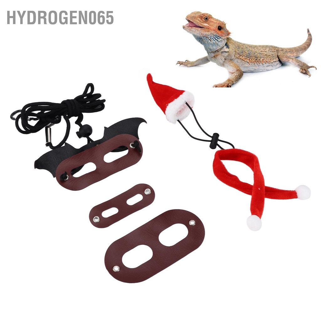 Hydrogen065 Ông già Noel Mũ Khăn quàng Thằn lằn Dây xích Bộ dây đai có thể điều chỉnh Râu mềm buộc cho loài bò sát