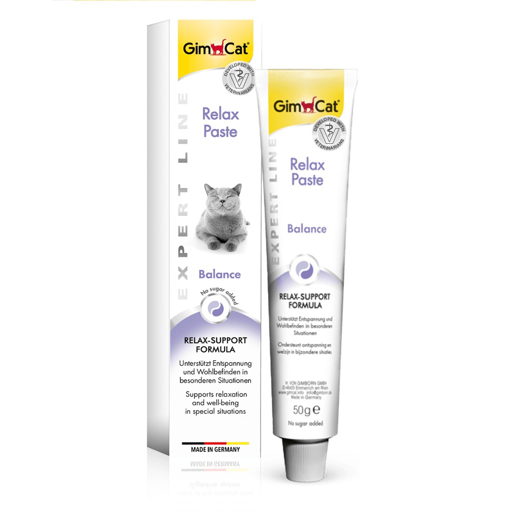 Gel dinh dưỡng cho mèo giúp giảm sợ hãi, căng thẳng Gimcat Relax Paste 50g