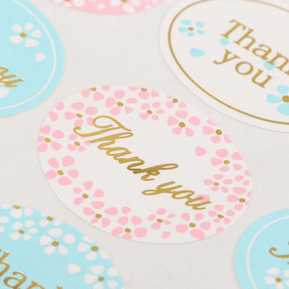 Bộ 24 Miếng Dán Hình Oval Màu Vàng In Chữ THANK YOU Độc Đáo Trang Trí Tiệc Cưới Mới