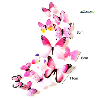 12 Miếng Dán Tường Hình Bướm 3d