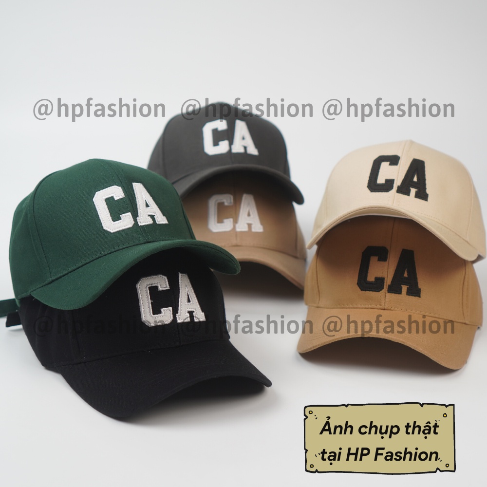 Mũ lưỡi trai ❤️ Nón kết thêu hình chữ CA chất kaki cao cấp form unisex nam nữ N74 - Happy Style