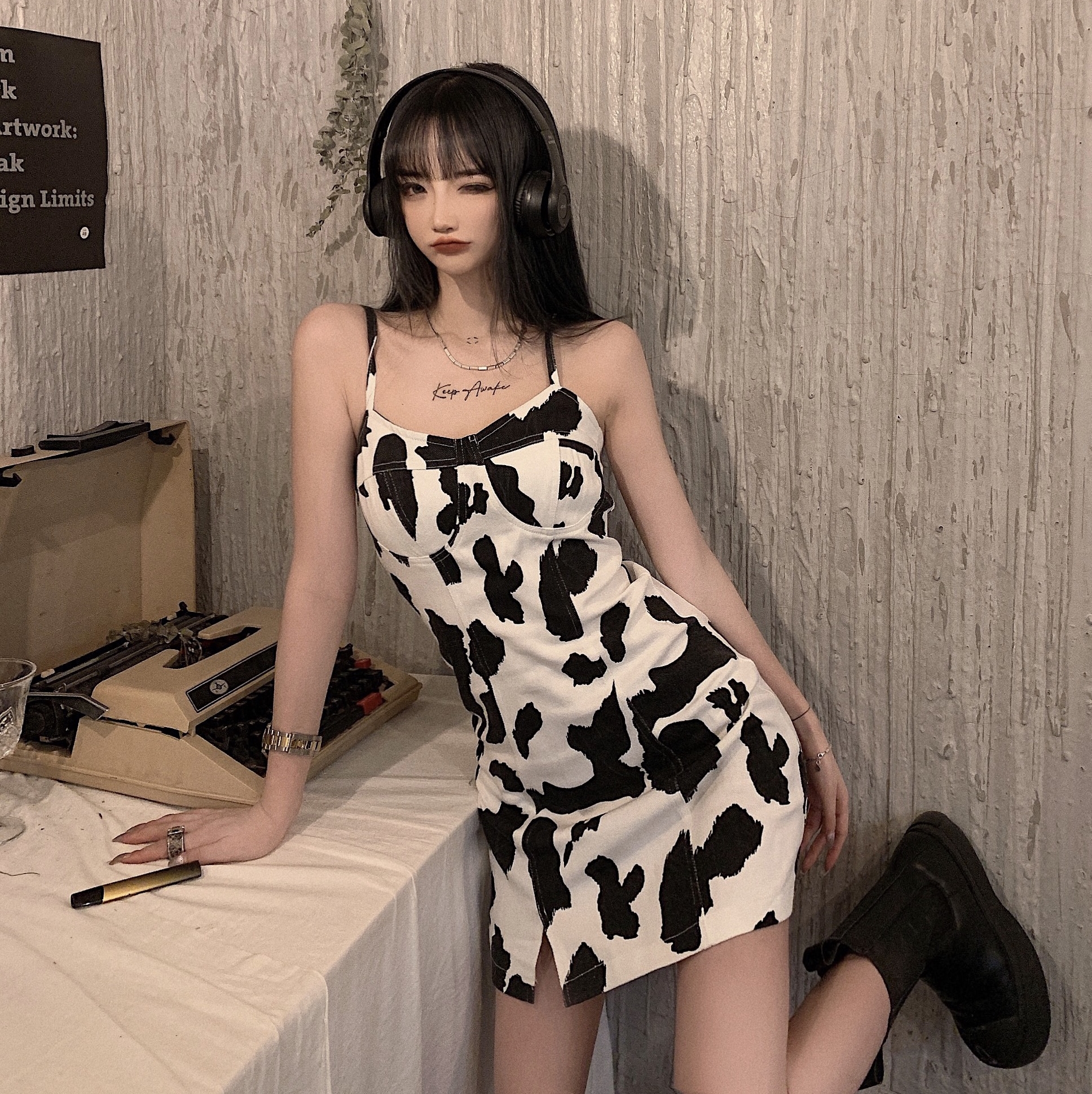 Xiaozhainv Áo Sweater + Đầm Họa Tiết Da Beo Độc Đáo Thời Thượng Dành Cho Nữ | BigBuy360 - bigbuy360.vn