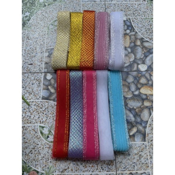 Ruy băng lưới Kim Tuyến bản  4cm