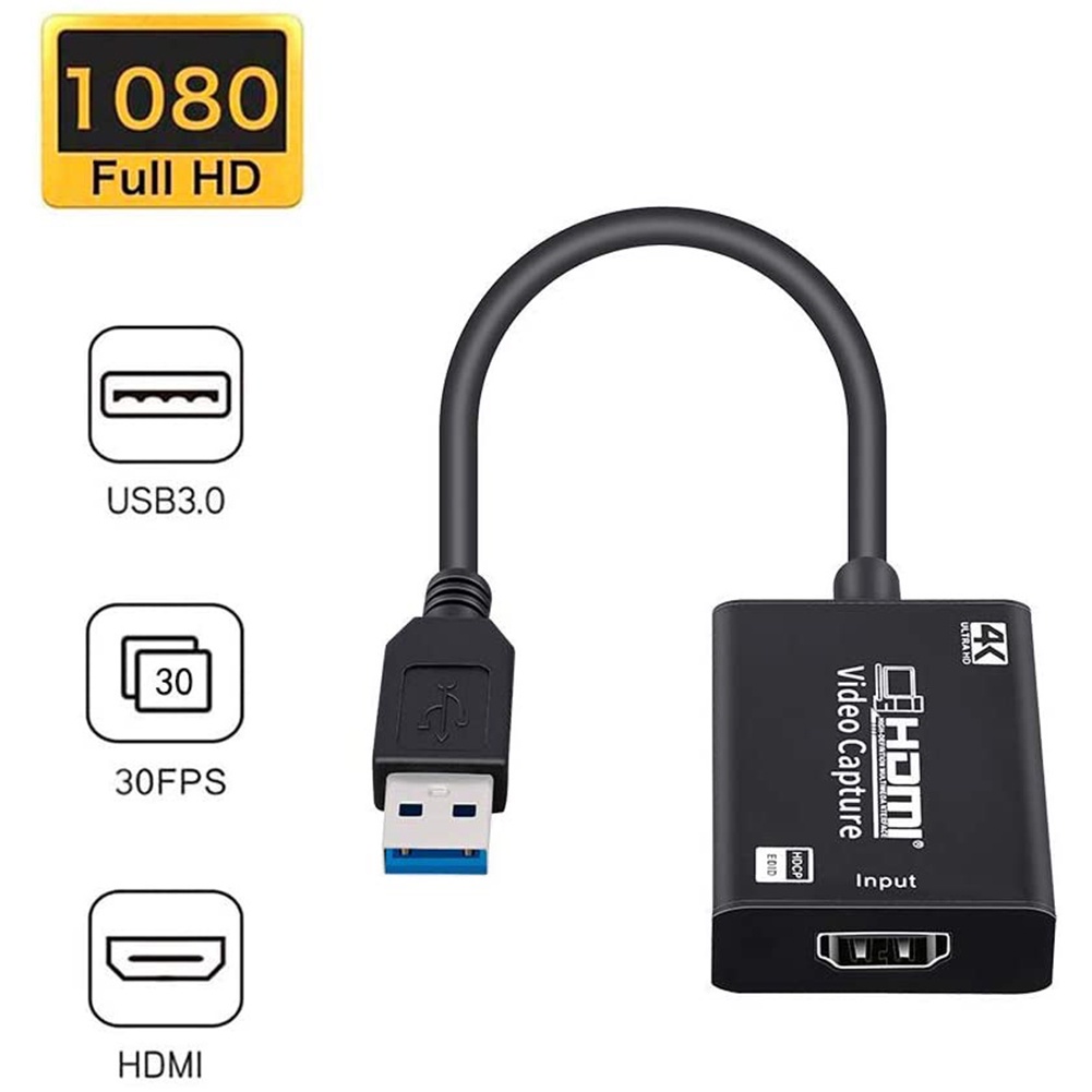 HDMI Video Capture Card USB 3.0 độ phân giải lên đến 1080P 30FPS, dành cho livestream game, livestream bán hàng