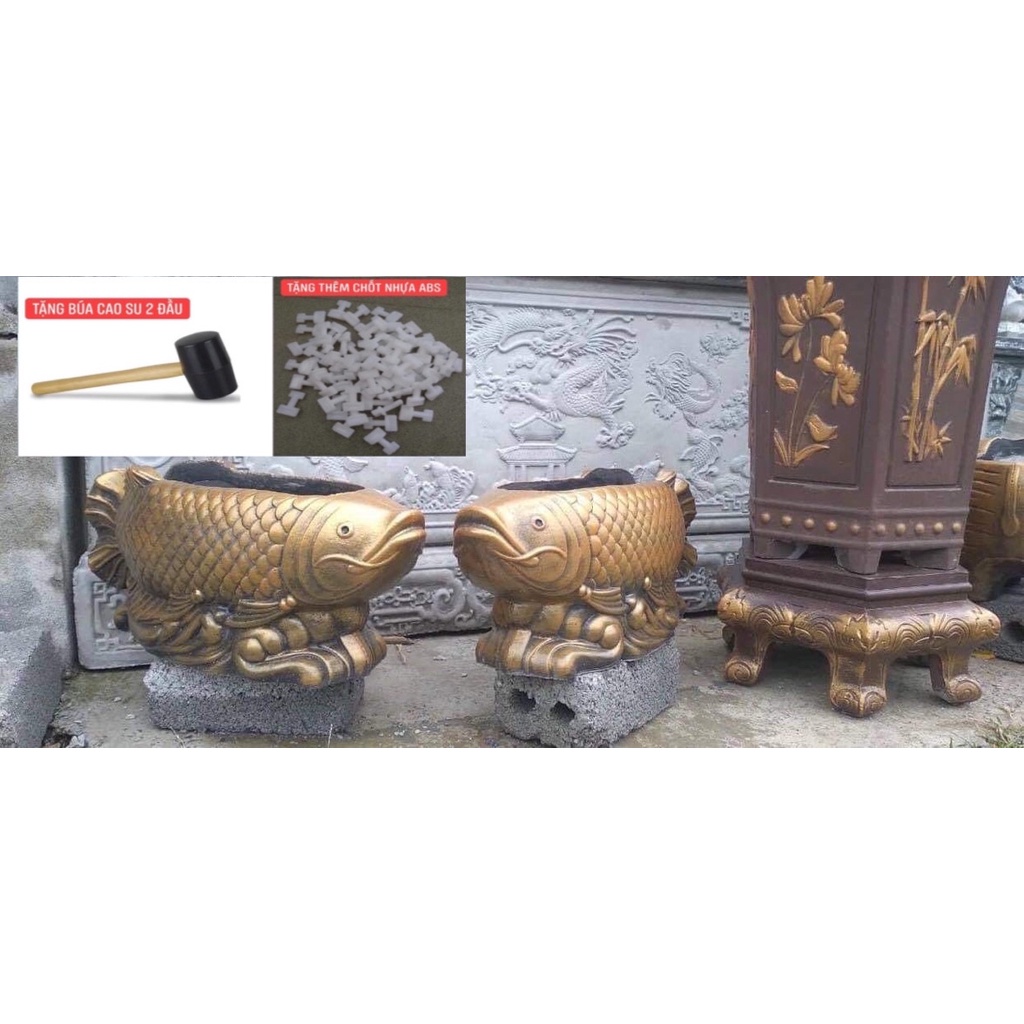 Khuôn làm  chậu hình cá chép rồng nhựa Abs dày dặn