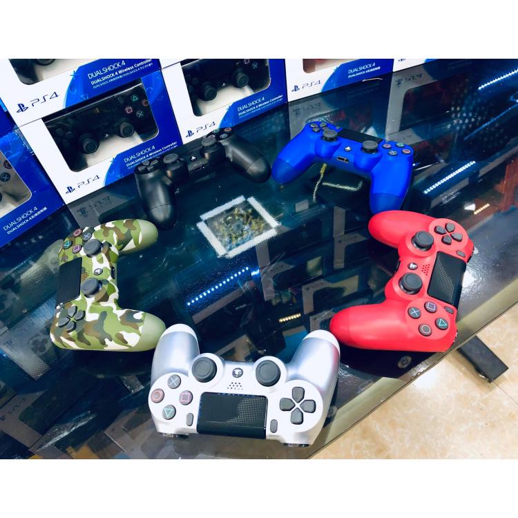 Tay cầm PS 4 không dây loại tốt - Tặng kèm dây sạc 1m - Tay cầm chơi game PC, Laptop, PS4, Full skill FO4 PES
