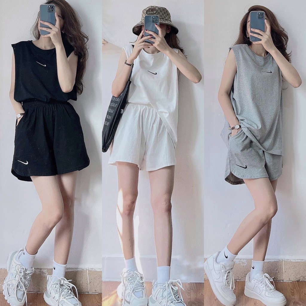 Set Bộ Tanktop Quần Shorts In Dấu Tích SB59 CHANREEN [FREESHIP]Set đồ thể thao năng động, diện ở nhà, đi chơi siêu xinh