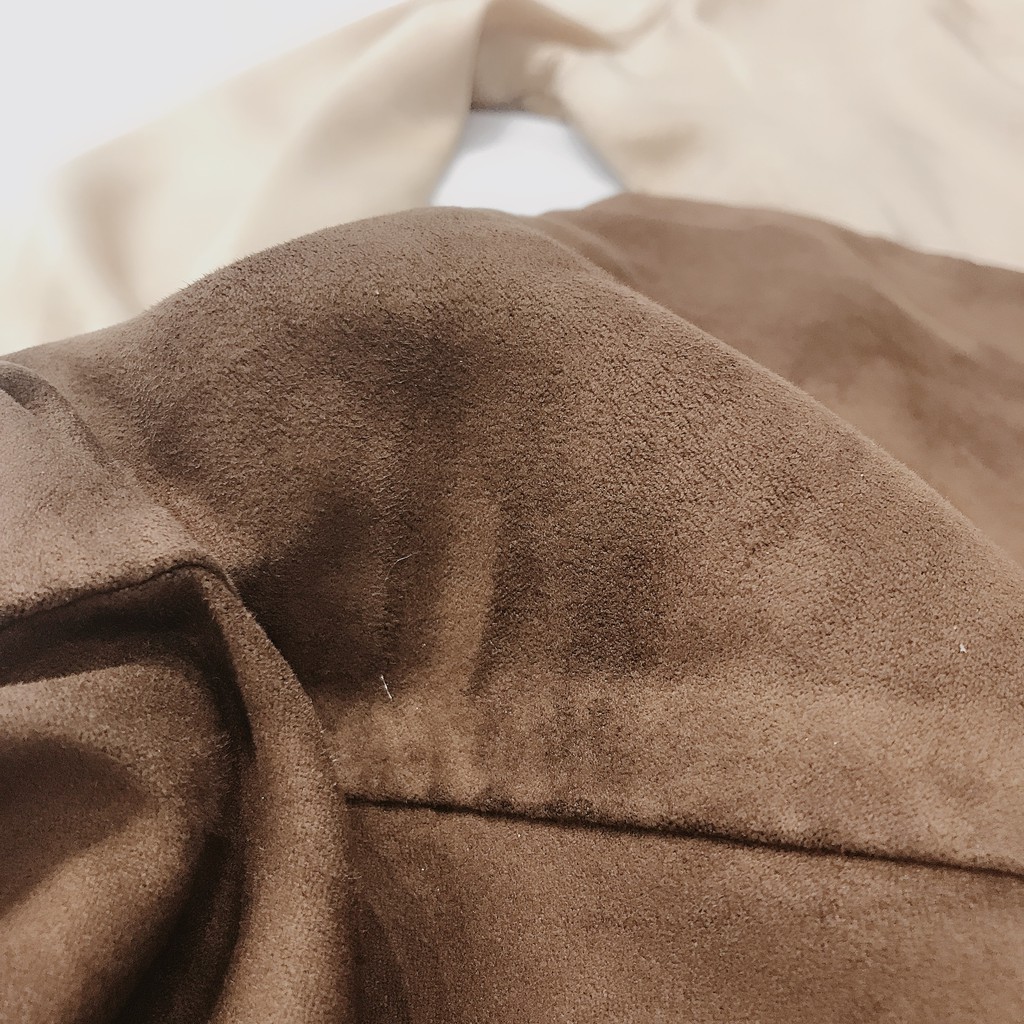 Chân váy chữ A, chất dạ tweed, da lộn, 2 lớp lót quần, màu đỏ/nâu | BigBuy360 - bigbuy360.vn