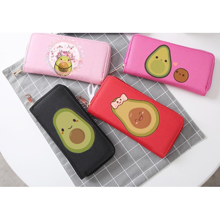 Ví quả bơ VBI5 ví dáng dài bóp avocado hoạt hình cute dễ thương