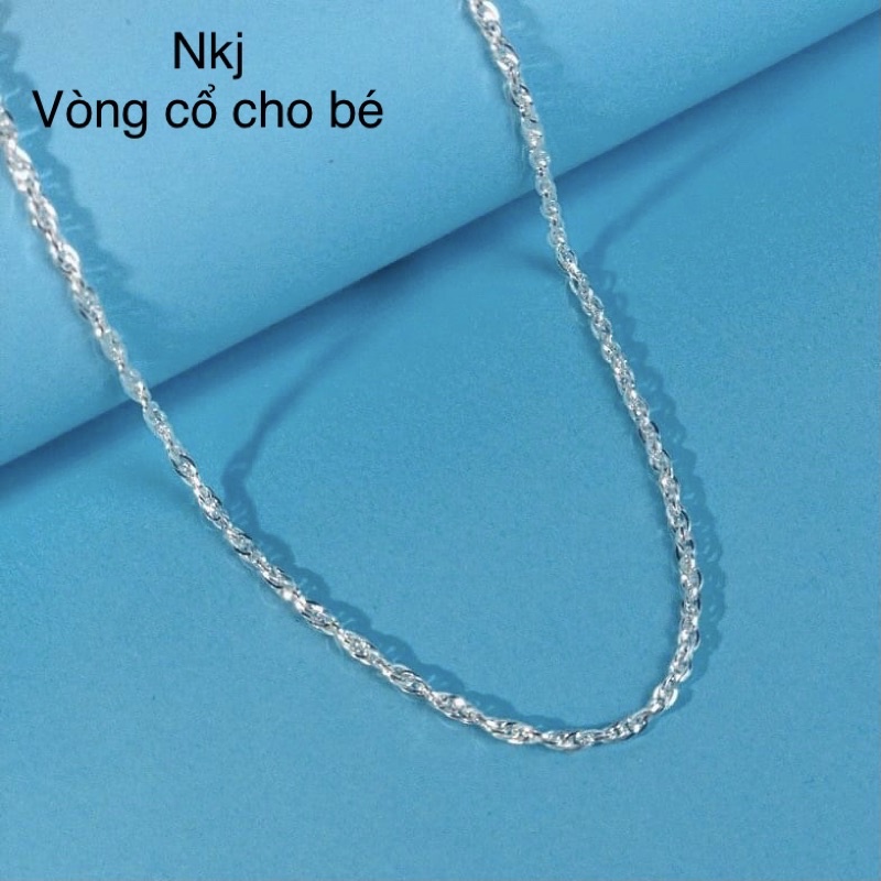 VÒNG CỔ CHO BÉ GÁI BẠC TA DÁNG DÂY KÉP CHẮC CHẮN