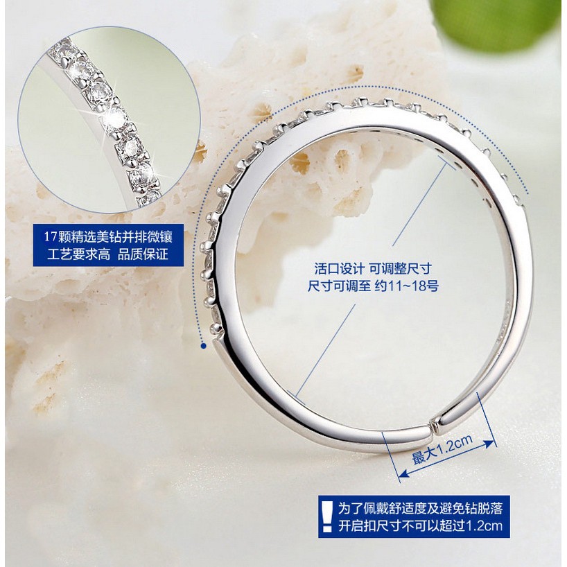 Nhẫn kim loại đính đá phong cách hàn quốc dành cho nữ