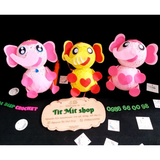 Set đèn trung thu handmade chú voi
