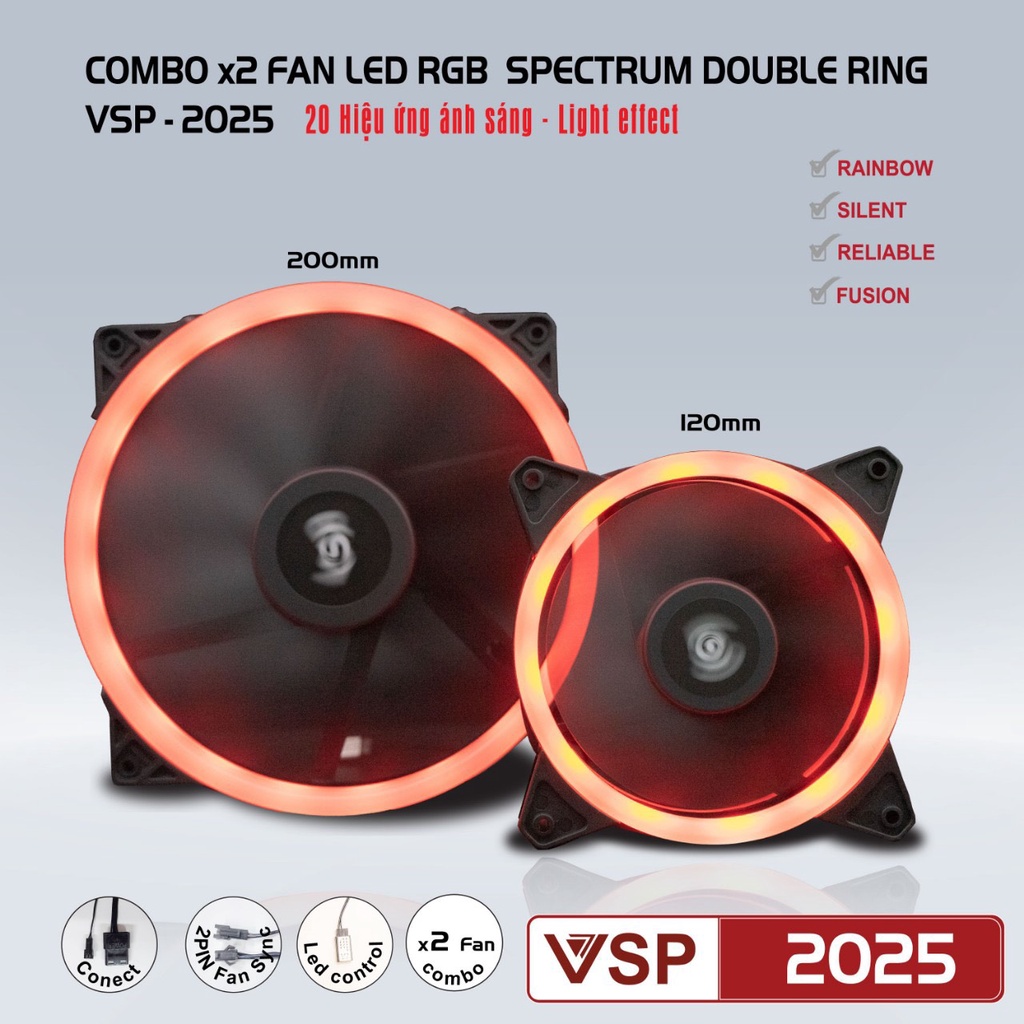 Vỏ case gaming es7 kèm 2 fan - Trắng, Đen