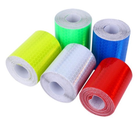 Cuộn băng keo phản quang cho xe hơi ô tô tải dán cảnh báo an toàn 1m*5cm nhiều màu trắng vàng xanh lá đỏ