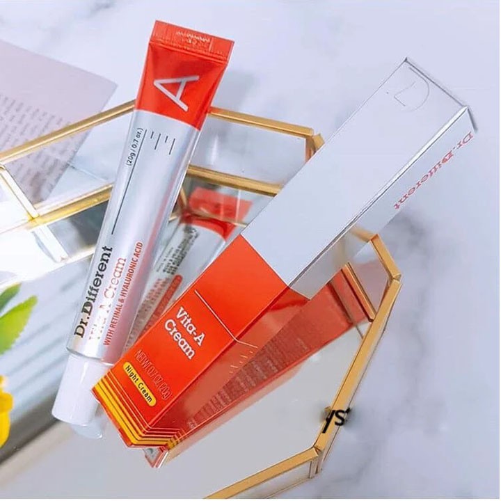 Retinal 0.05% kem dưỡng da Dr.different Vita A Cream Forte 20gr Hàn Quốc Zuka Beauty ngăn ngừa lão hóa dưỡng ẩm cho da