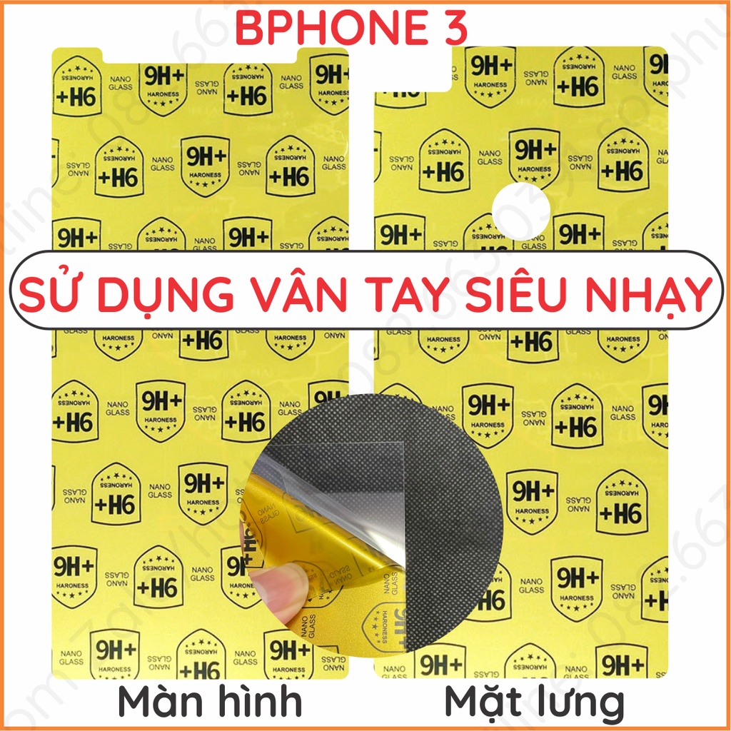 (Đã cập nhật mới)Dán cường lực Bphone 3 mặt trước/mặt sau