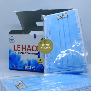 Khẩu trang 4 lớp kháng khuẩn LEHACO màu xanh