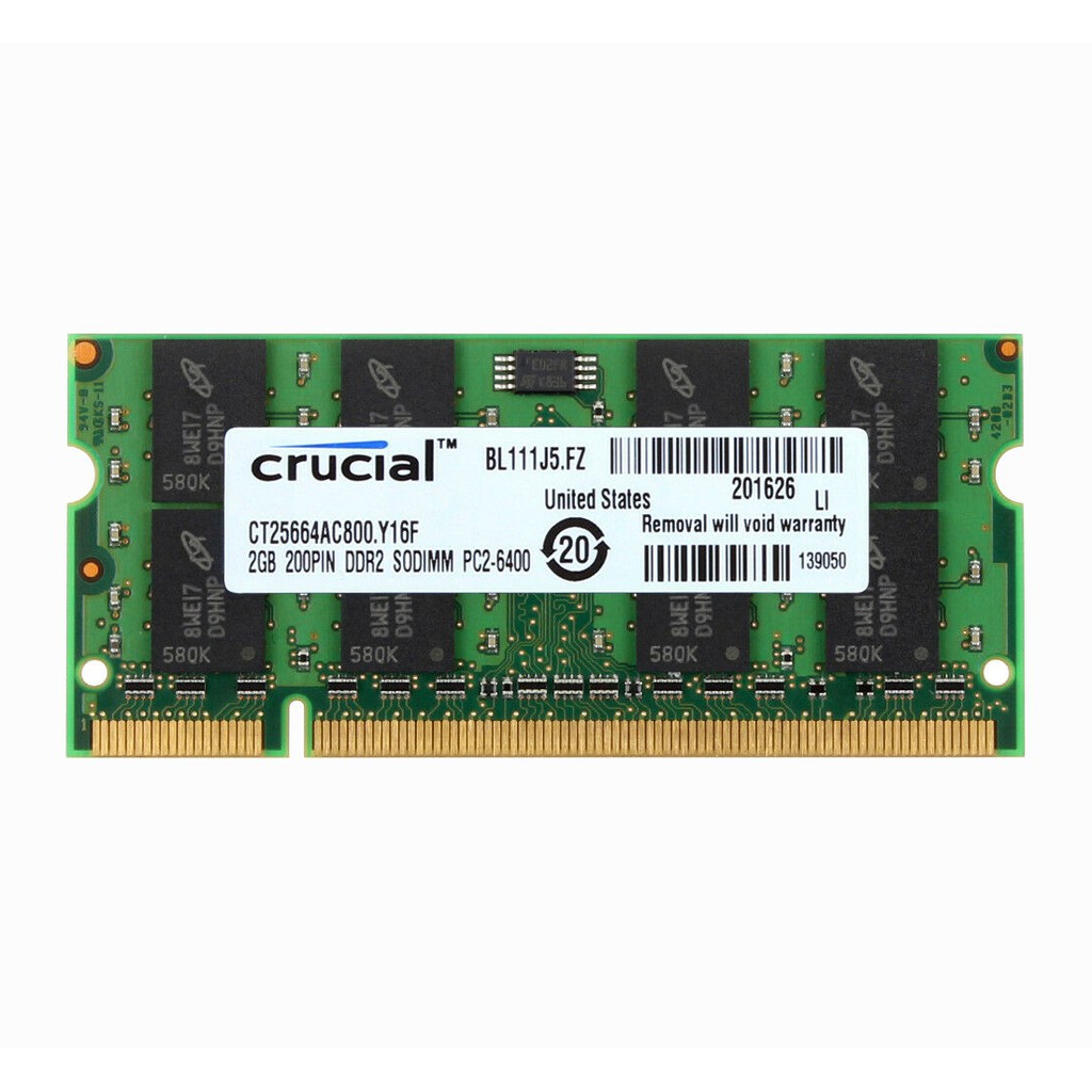 Crucial 2G 4G 8G PC2 PC3 PC3L 5300 6400 8500 10600 12800 DDR2 DDR3 DDR3L 667Mhz 800Mhz 1066Mhz 1333Mhz 1600Mhz DIMM Bộ Nhớ RAM Laptop | BigBuy360 - bigbuy360.vn