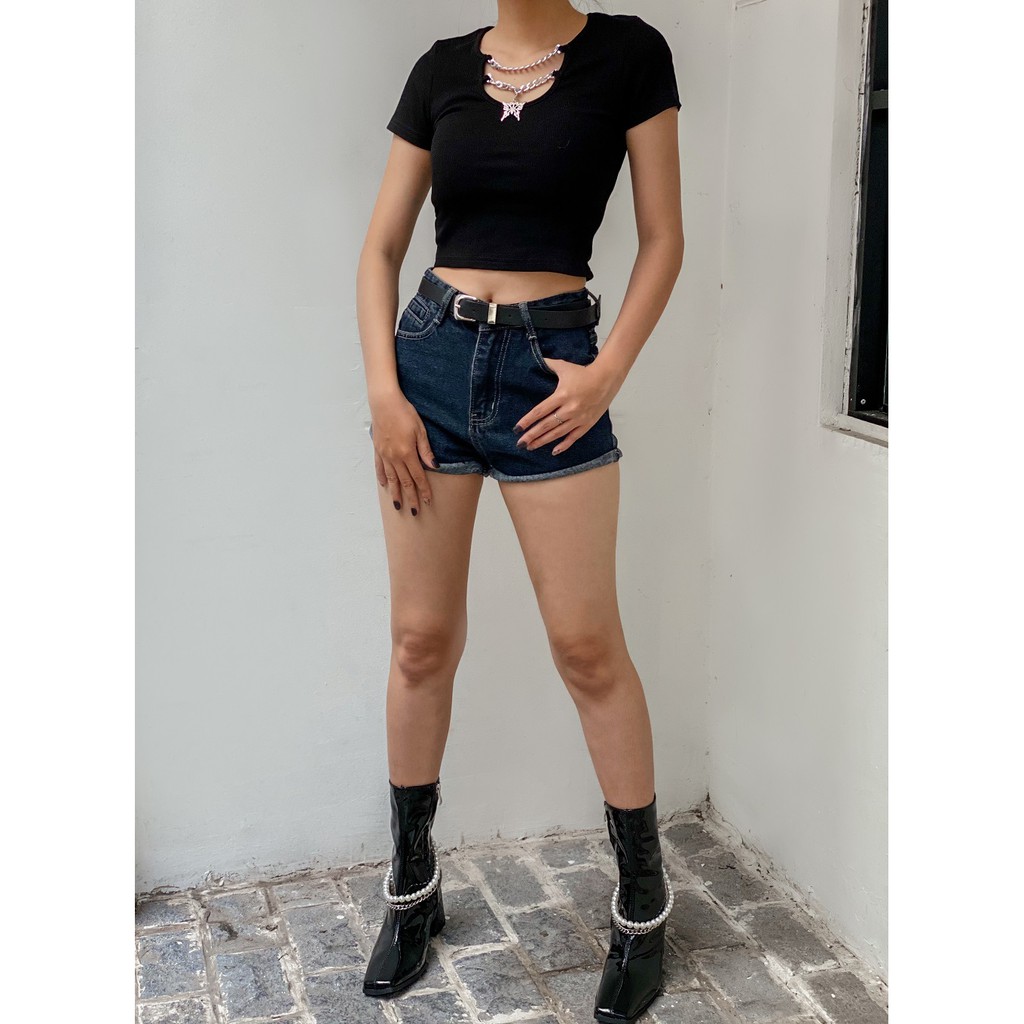Quần Short Jean Xắn Gấu
