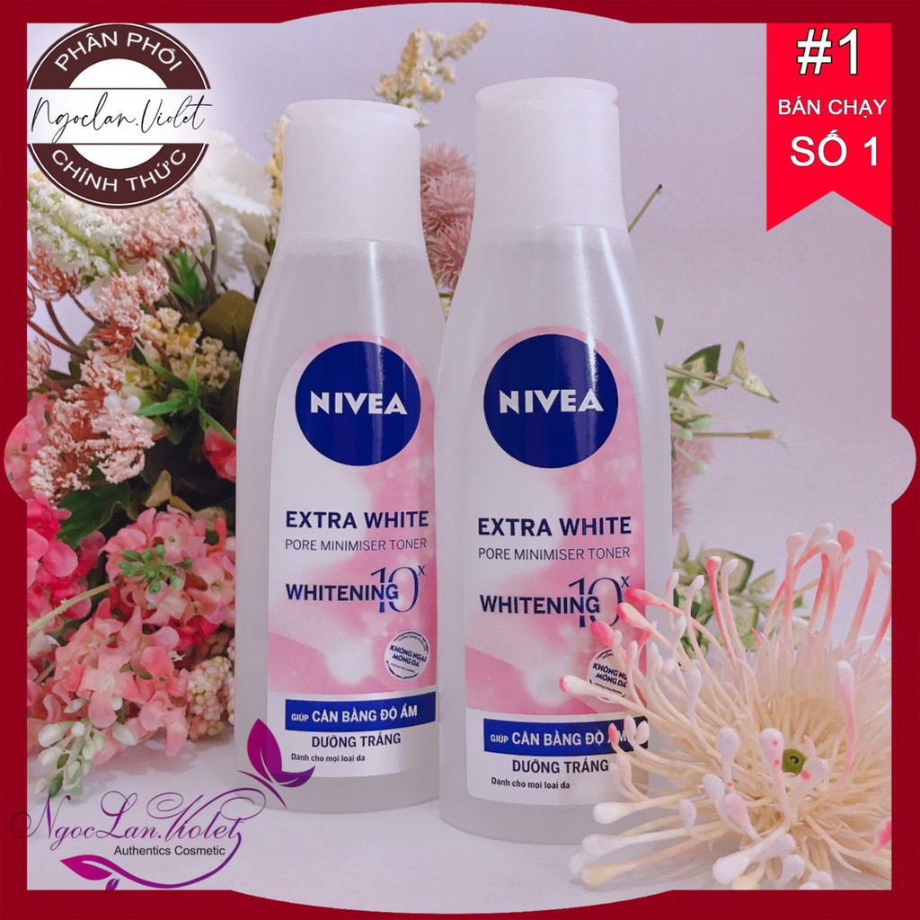 Nước hoa hồng NIVEA Extra White dưỡng trắng da & se khít lỗ chân lông (200ml)