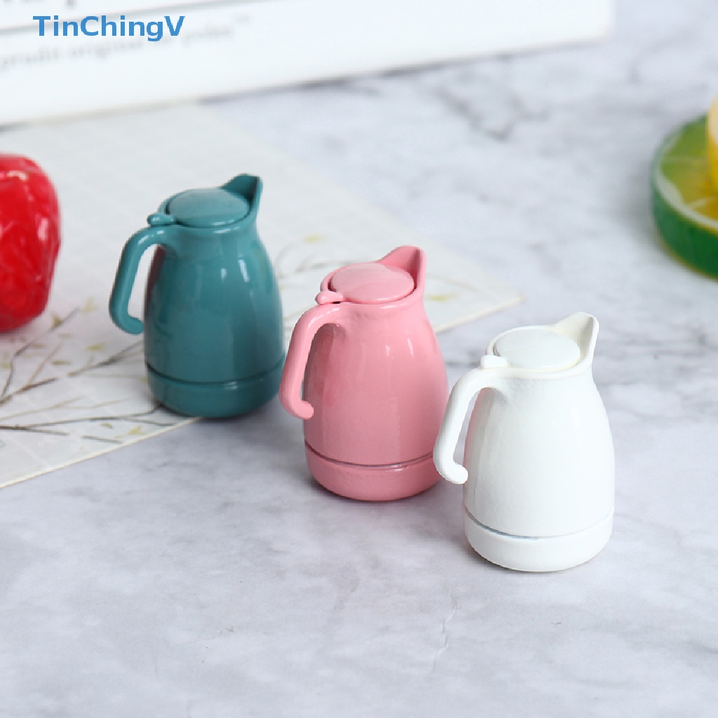 Ấm Đun Nước Mini Bằng Kim Loại Nhiều Màu Sắc Trang Trí Nhà Búp Bê 1: 12
