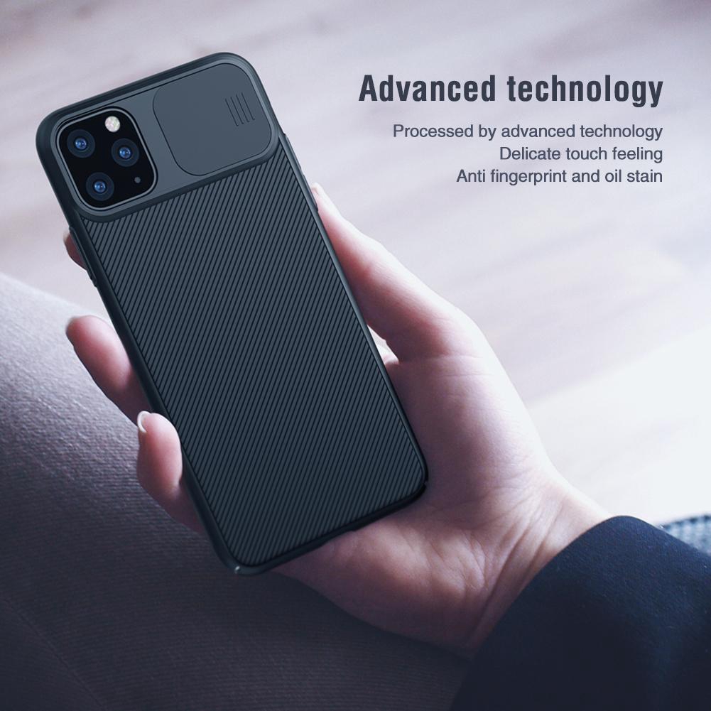 Ốp Nillkin Camshield Cho Iphone 11 / 11 Pro / 11 Pro Max PC Đen Trượt Gương Ốp Điện Thoại Cho Iphone 11 Pro Max Bảo Vệ Camera Xanh