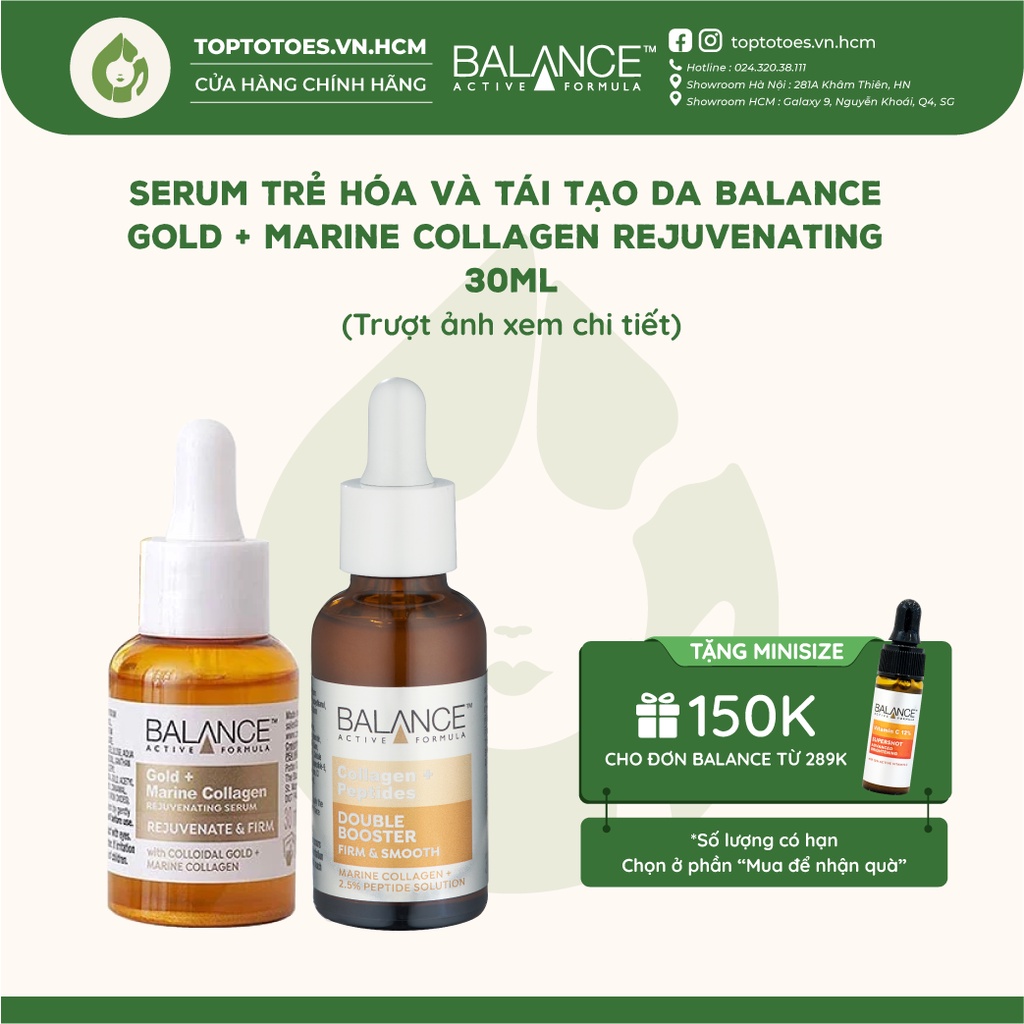 Serum trẻ hóa và tái tạo da Balance Gold + Marine Collagen Rejuvenating 30ml [NHẬP KHẨU CHÍNH HÃNG 100%]