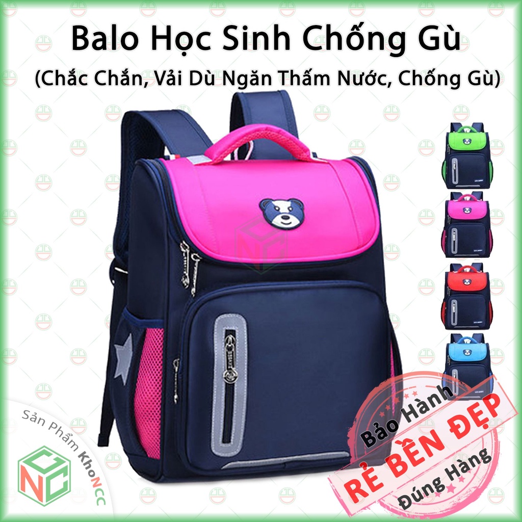 [KhoNCC] Balo Cặp Chống Gù Dành Cho Học Sinh Tiểu Học - Cấp 1, 2 - Vải Dù Chắc Chắn - Ngăn Thấm - NLM-BLCGSN (Nhiều màu)