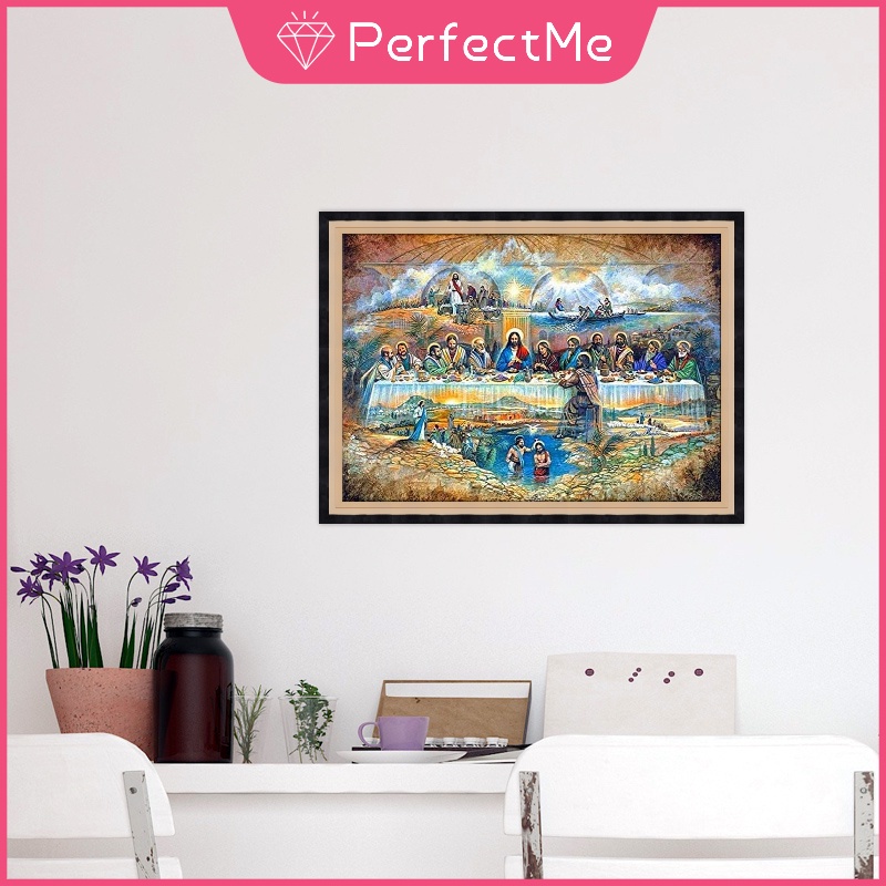 Bộ tranh đính đá 5D tự làm hình Chúa Giêsu kích thước 40*30cm