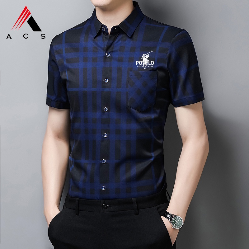 Áo Sơ Mi Tay Ngắn Kẻ Sọc 4 Màu Sắc Trẻ Trung Cho Nam Giới