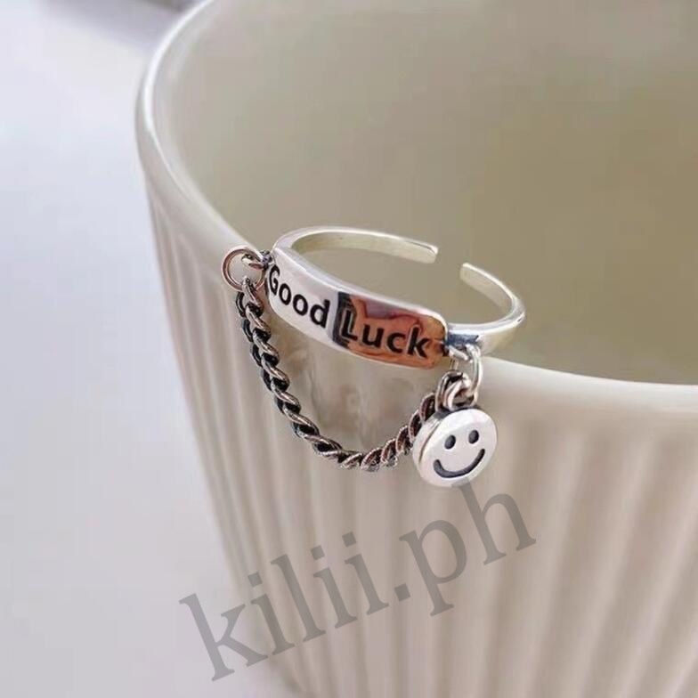 Kilii Bộ 2 Nhẫn Hở Hình Mặt Cười Có Thể Điều Chỉnh Kích Cỡ